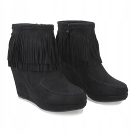 Bottines en daim noir boho LM-653 le noir 3