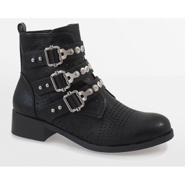 Bottes noires à boucles 7168-PA 1