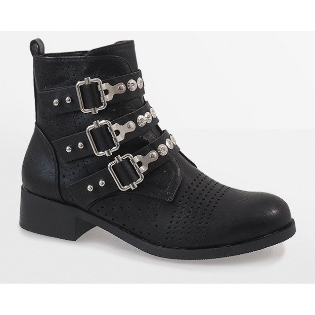 Bottes noires à boucles 7168-PA 1
