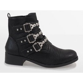 Bottes noires à boucles 7168-PA 2