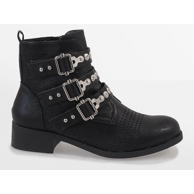 Bottes noires à boucles 7168-PA 2