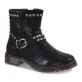Boots noires avec boucle A-30 et paillettes 1