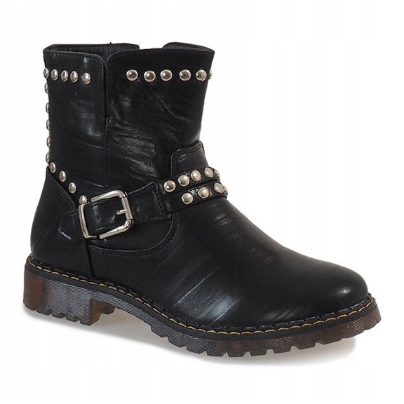 Boots noires avec boucle A-30 et paillettes 1