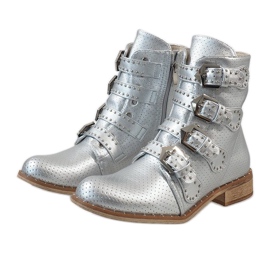 Bottes argentées avec boucles CLS-57 gris 5