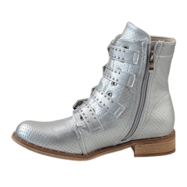 Bottes argentées avec boucles CLS-57 gris 2