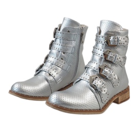 Bottes argentées avec boucles CLS-57 gris 3