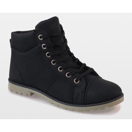 Bottines noires à lacets BK-77 le noir 1