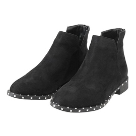 Bottines en daim noir avec clous 3283-1 2