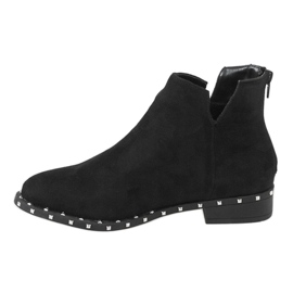 Bottines en daim noir avec clous 3283-1 1