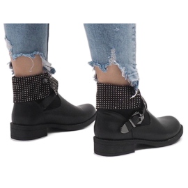 Bottines enroulées noires à sequins LY-2698 le noir 3
