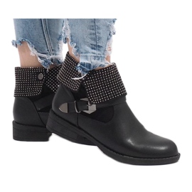 Bottines enroulées noires à sequins LY-2698 le noir 2