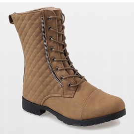 Bottines matelassées beiges B01 1