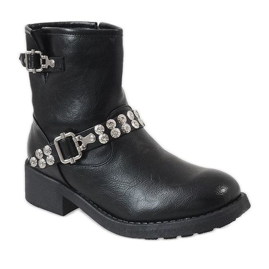 Bottines portefeuille noires 7315-PA 1