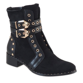 Bottines en daim noir 9243 le noir 1