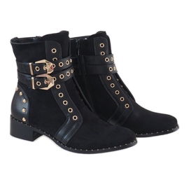 Bottines en daim noir 9243 le noir 4