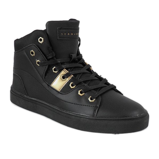 Baskets montantes noires pour hommes SM1486-001 le noir 1