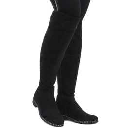 Bottines en daim noir avec clous H305 le noir 3