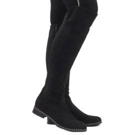 Bottines en daim noir avec clous H305 le noir 4