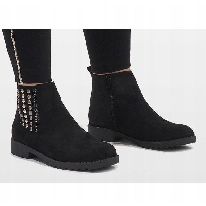 Queen Vivi Bottines Jodhpur en daim noir 108-107 1