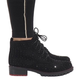 Bottines en daim noir à sequins 1013 le noir 2