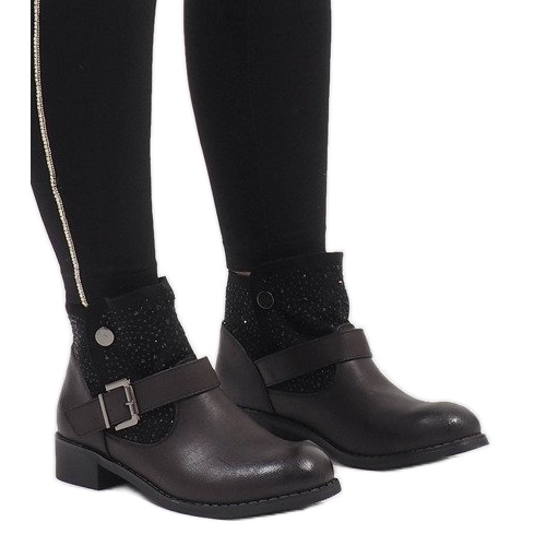 Marquiiz Bottines noires ornées BY95 1