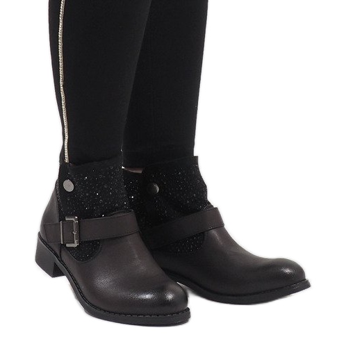 Marquiiz Bottines noires ornées BY95 2