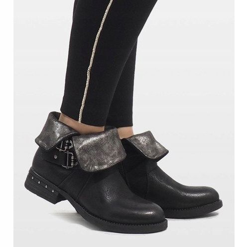 Marquiiz Bottines portefeuille noires F2083 2