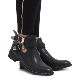 Ideal Shoes Bottines ouvertes bleu marine Y8157 1