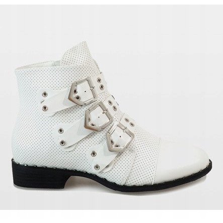 Bottes blanches à boucles 17018-94A 1