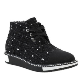Bottines noires à lacets TS1811 1