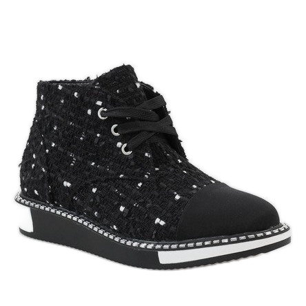 Bottines noires à lacets TS1811 1