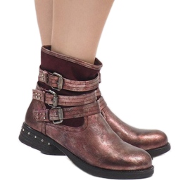 Kayla Shoes Bottes isolées marron S109 rouge 1 Kayla Shoes Bottes isolées marron S109 rouge 1