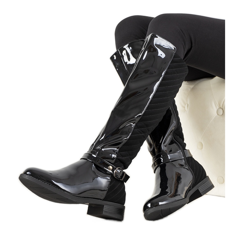 BM Boots laquées noires W-93 1