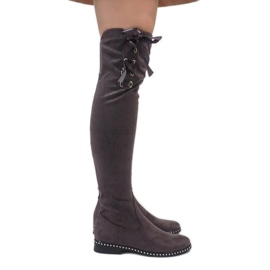 Bottes isolées en daim gris H308 3