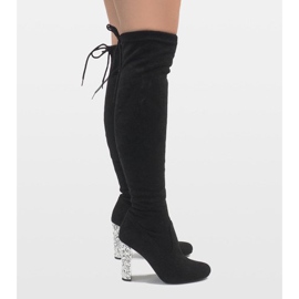 Boots en daim noir sur un poteau diamant BM177 le noir 4
