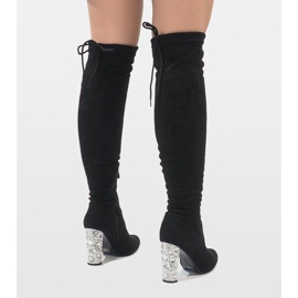 Boots en daim noir sur un poteau diamant BM177 le noir 5