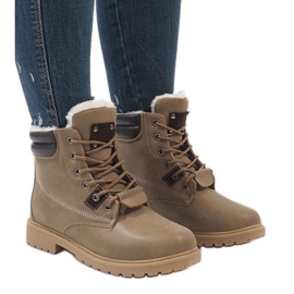 Bottes isolées kaki D494C-9 vert 1