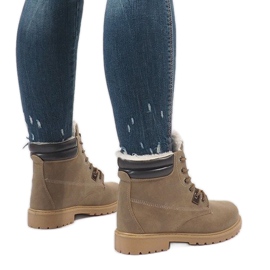 Bottes isolées kaki D494C-9 vert 2