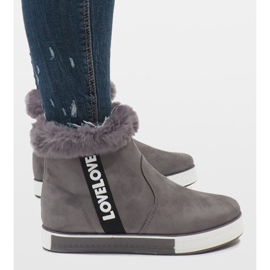 Boots en daim grises fourrées NB252P-2 3
