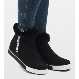 Bottines en daim noir fourrées NB252P-1 1