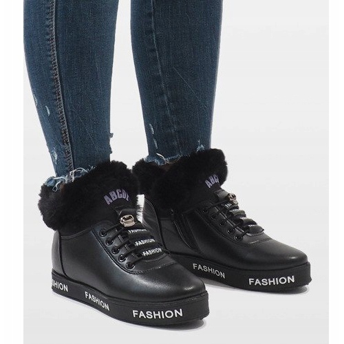 Bottes fourrées noires GF-ZM106 1