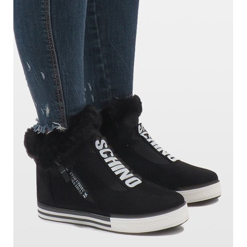 Bottes isolées en daim noir NB220P le noir 1