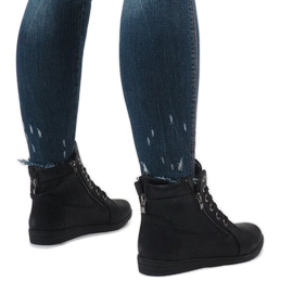 Bottines noires à lacets R44L-2 le noir 3