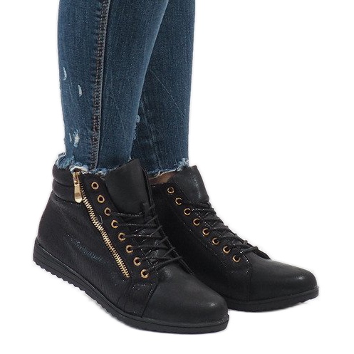 Bottines noires à lacets R43L-1 le noir 1