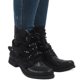 Bottes isolées noires à lacets F1610 le noir 2