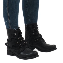 Bottes isolées noires à lacets F1610 le noir 1