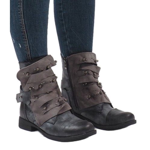 Bottes isolées à lacets grises BL698-KB 1