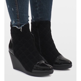 Bottes Élégantes Sur Compensée 1455 Noir le noir 1
