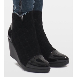 Bottes Élégantes Sur Compensée 1455 Noir le noir 2