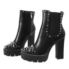 Bottines noires à clous 18803-1 le noir 3